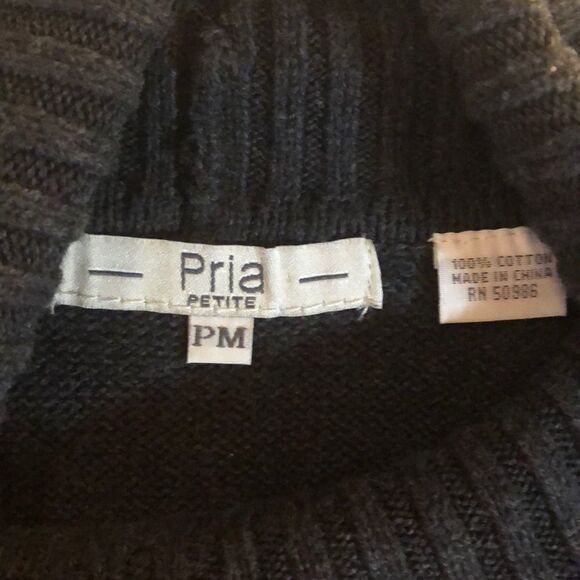 Pria Gray Turtleneck Long Sleeve Sweater Size MP - Picture 4 of 5